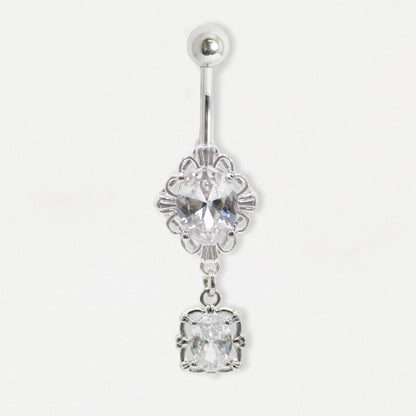 Steel Framed Ovals Belly Bar