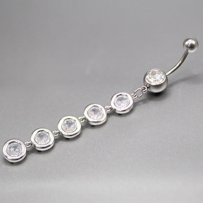 Steel Crystal Cascade Belly Bar