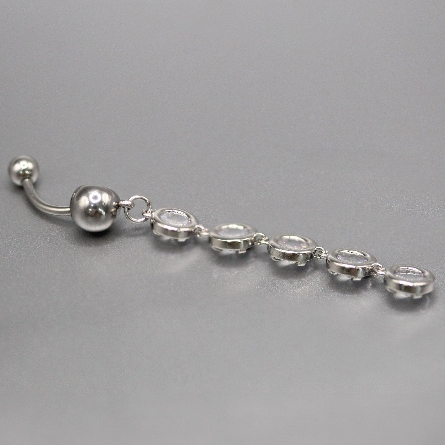 Steel Crystal Cascade Belly Bar