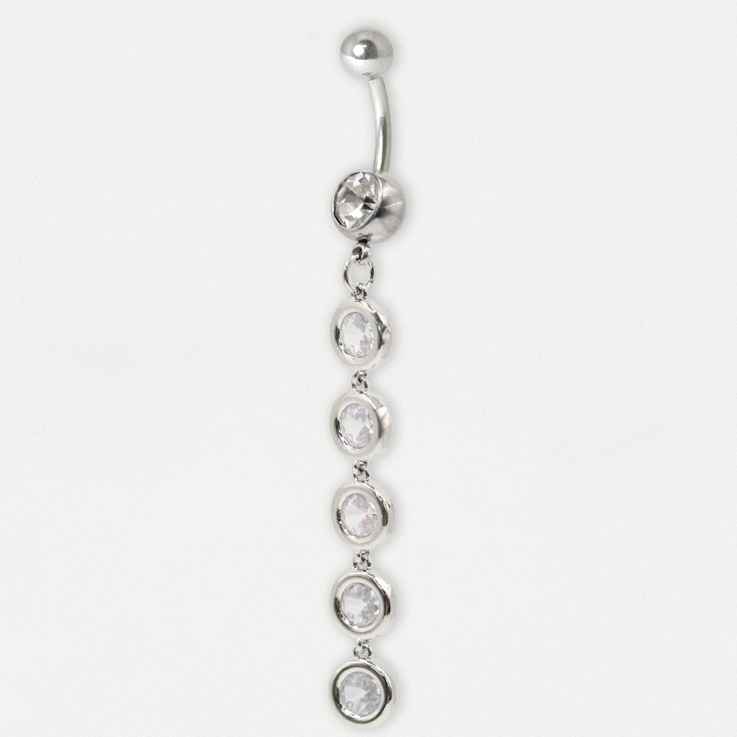Steel Crystal Cascade Belly Bar