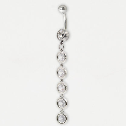 Steel Crystal Cascade Belly Bar