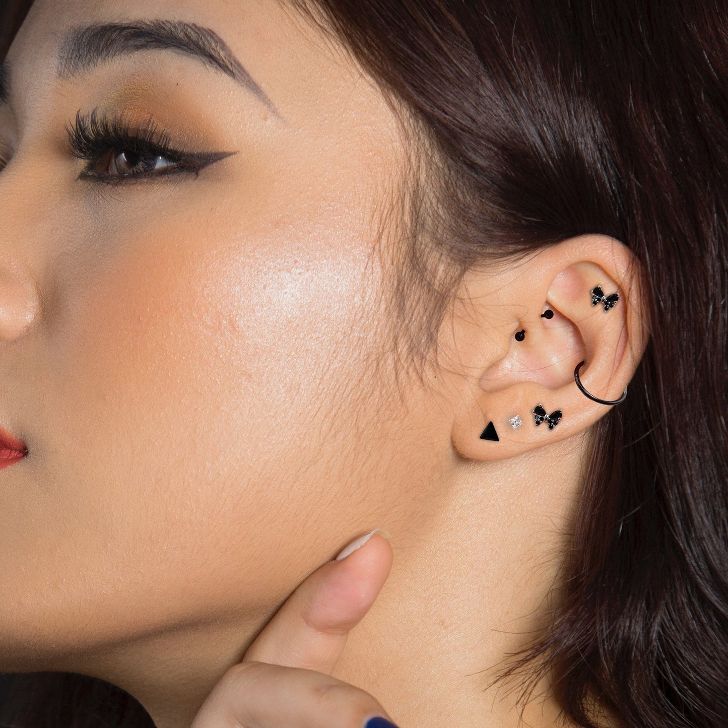 Steel Midnight Butterfly Labret