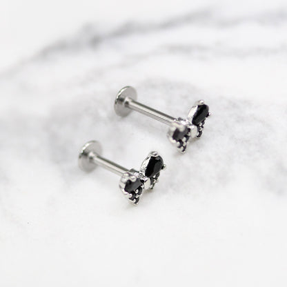 Steel Midnight Butterfly Labret
