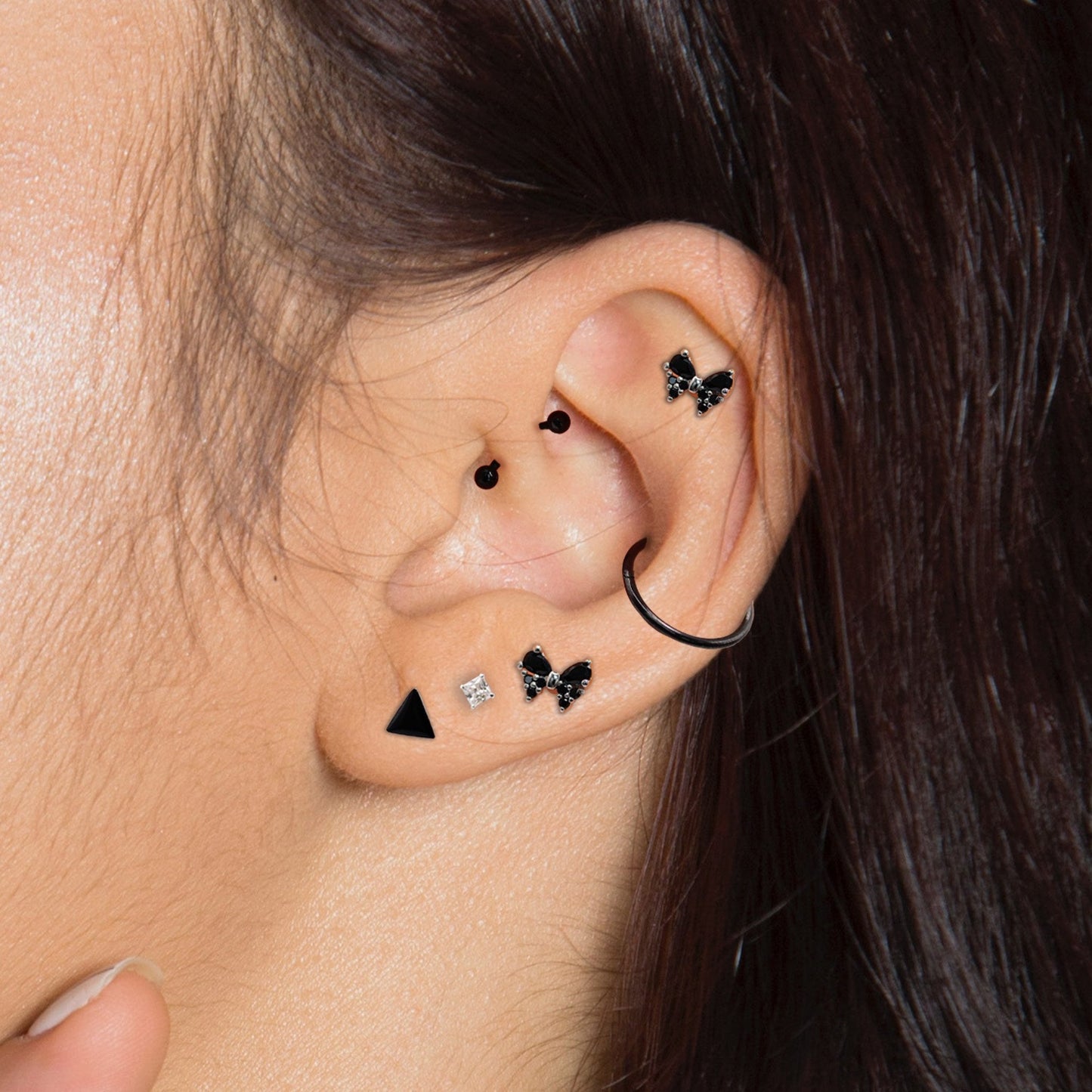 Steel Midnight Butterfly Labret