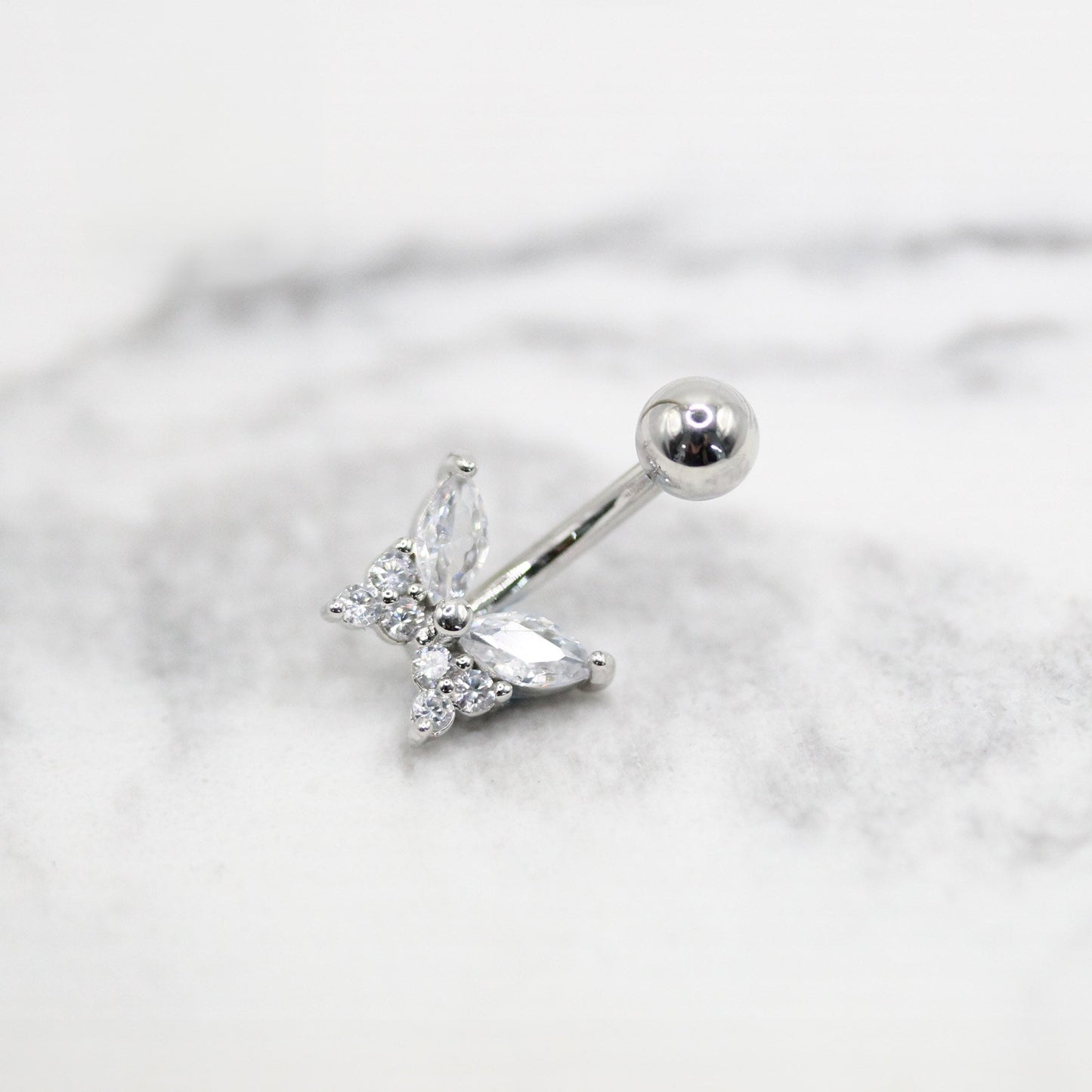Steel Baby Butterfly Navel Bar
