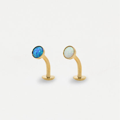 Gold PVD Titanium Opal Floating Belly Bar