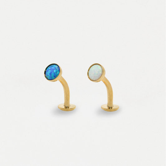 Gold PVD Titanium Opal Floating Belly Bar