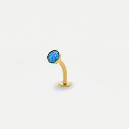 Gold PVD Titanium Opal Floating Belly Bar