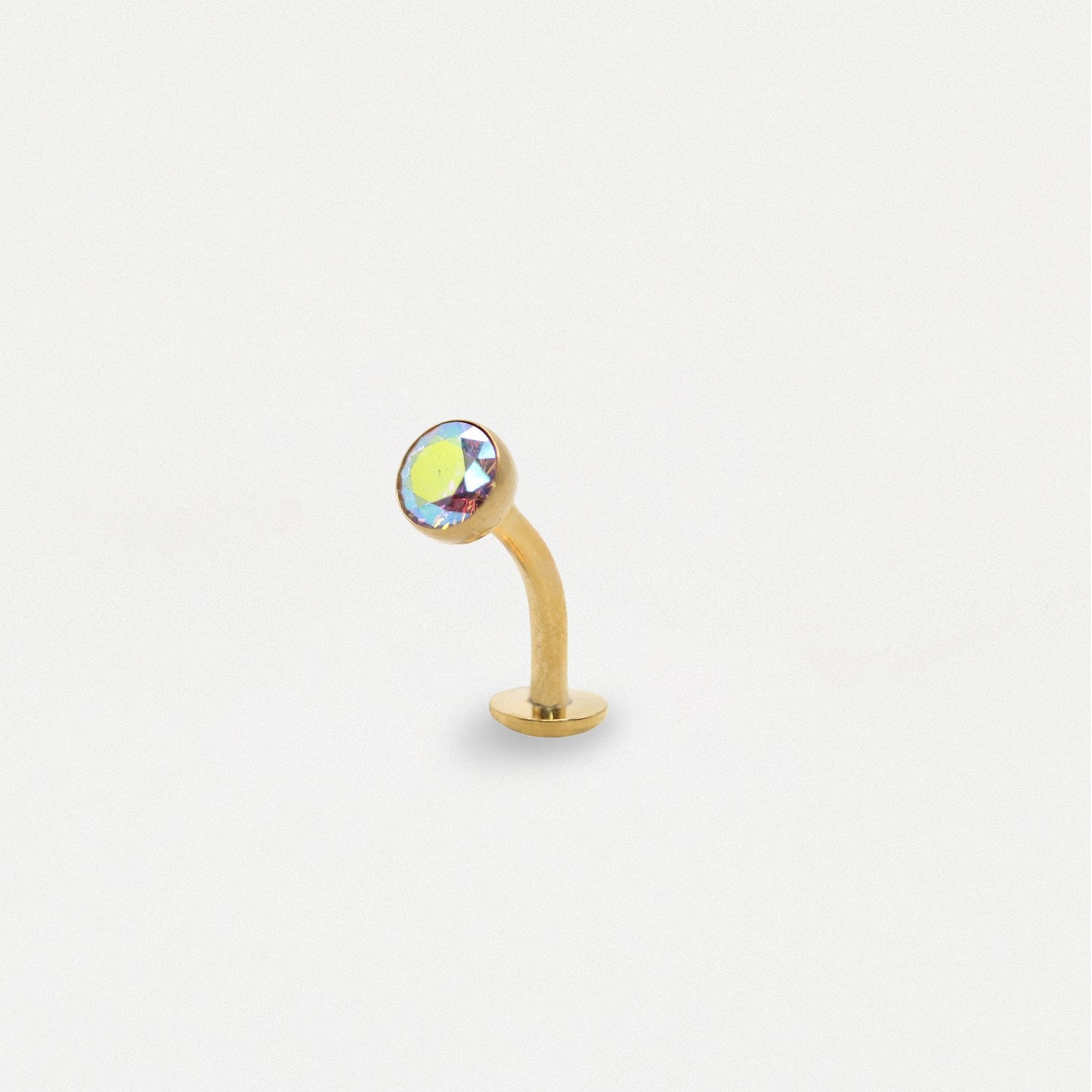 Gold PVD Titanium Jewel Floating Belly Bar