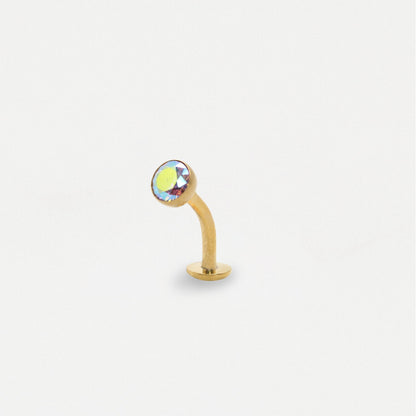 Gold PVD Titanium Jewel Floating Belly Bar