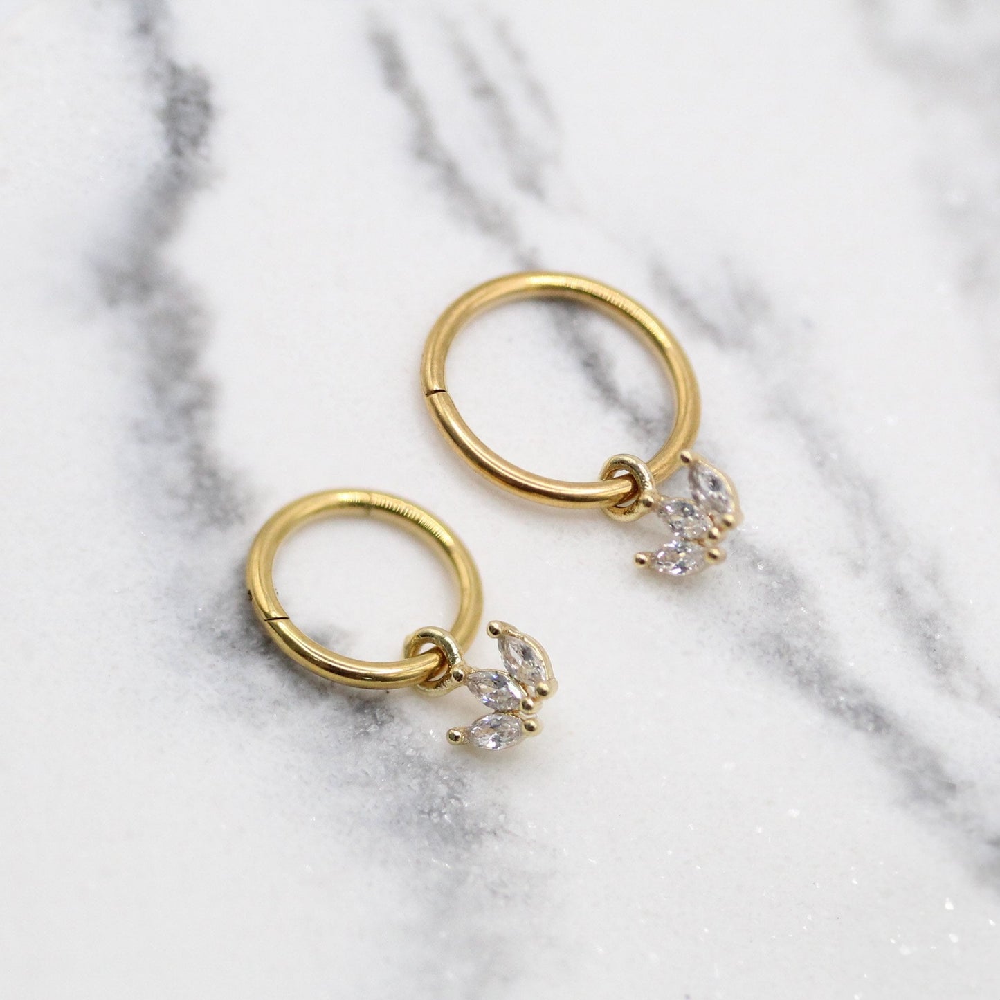 Gold PVD Steel Petal Cascade Segment Ring - 1.2mm