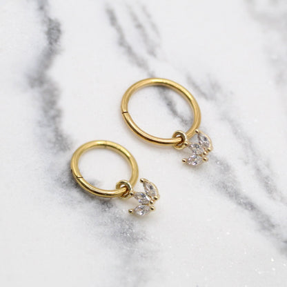 Gold PVD Steel Petal Cascade Segment Ring - 1.2mm