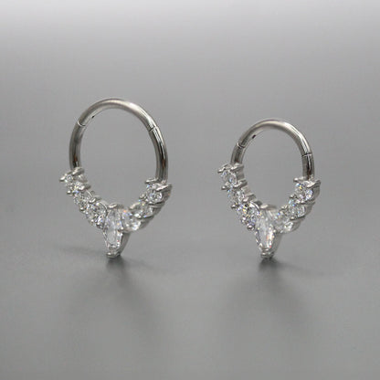 Steel Radiant Navette Segment Ring - 1.2mm