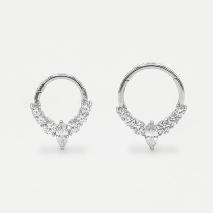 Steel Radiant Navette Segment Ring - 1.2mm