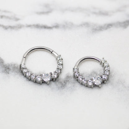 Steel Eternity Heart Hinged Ring - 1.2mm