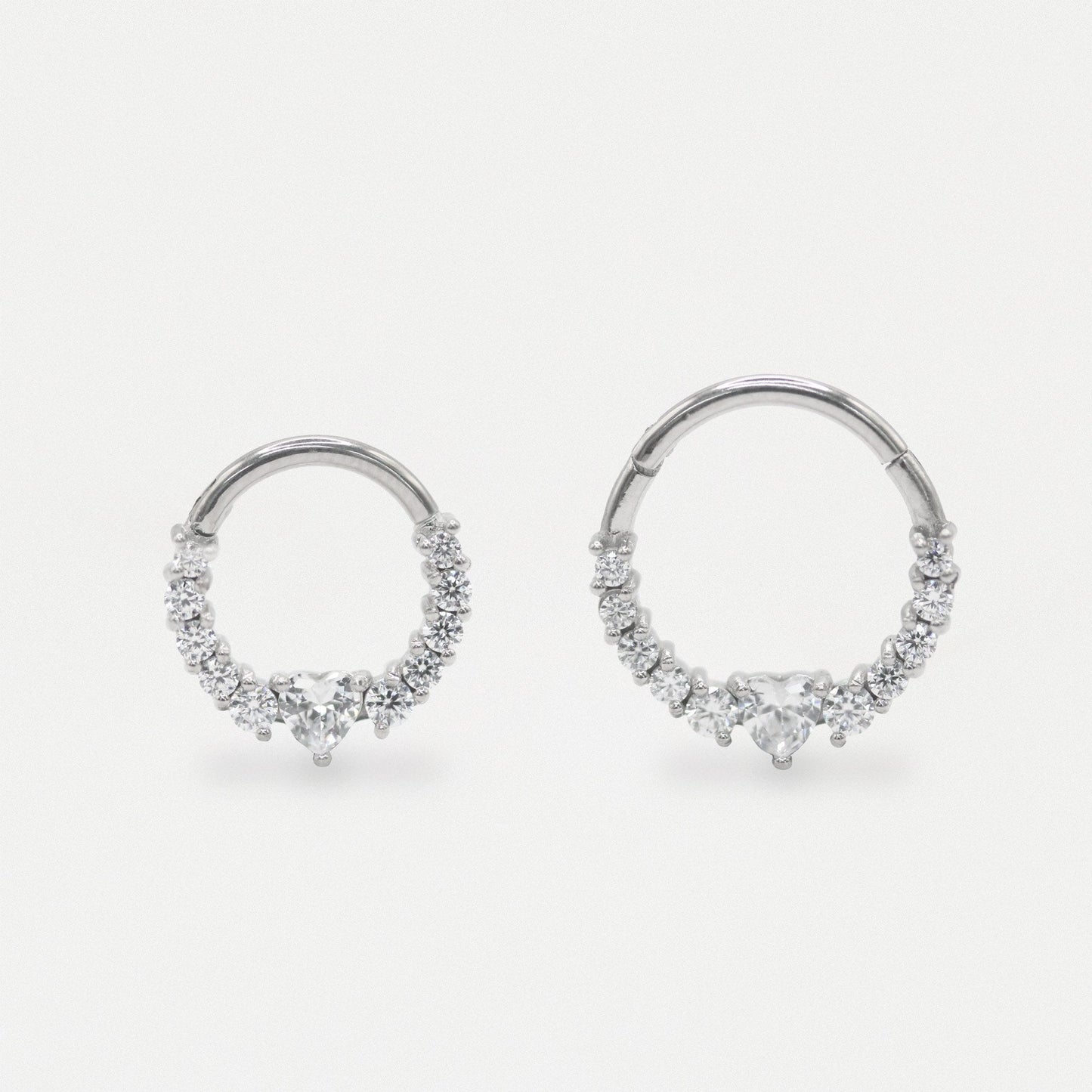 Steel Eternity Heart Hinged Ring - 1.2mm