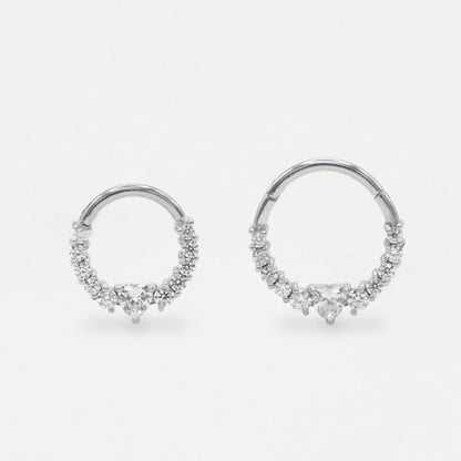 Steel Eternity Heart Hinged Ring - 1.2mm