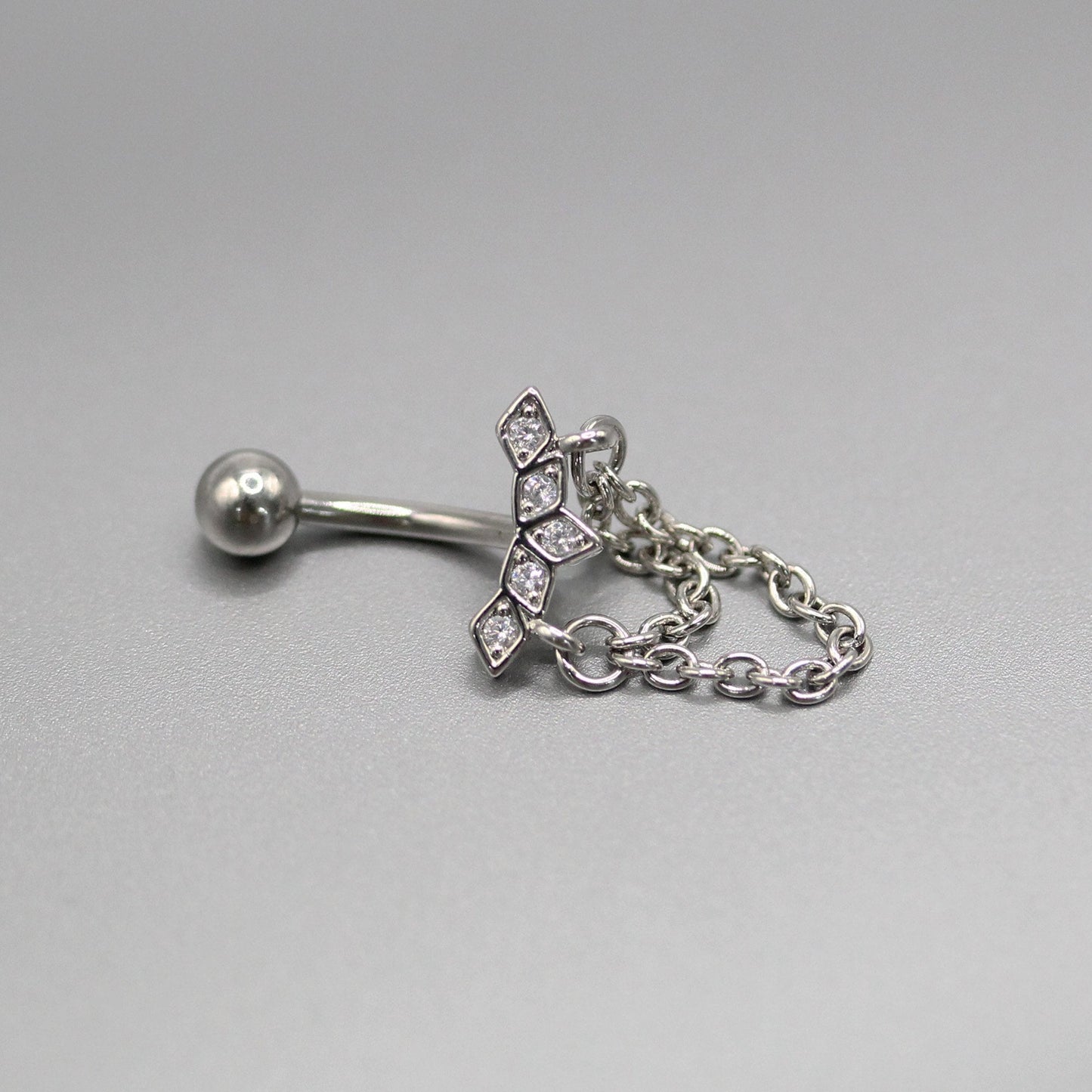Steel Cascade Chain Navel Bar