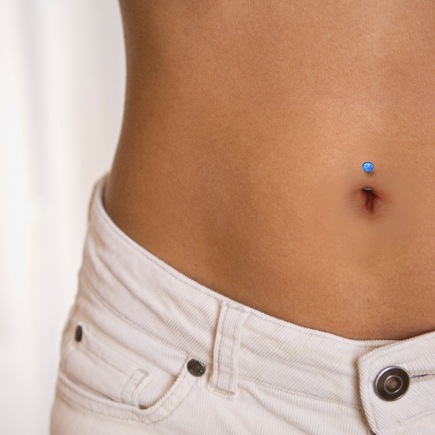 Titanium Opal Floating Belly Bar