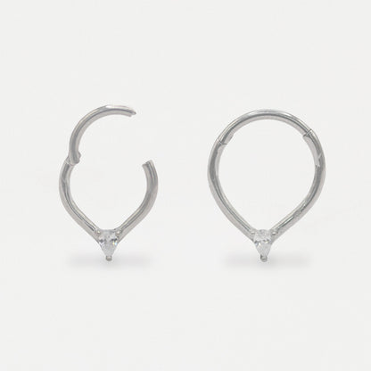 Steel Solitaire Forward Facing Hinge Ring - 1.2mm