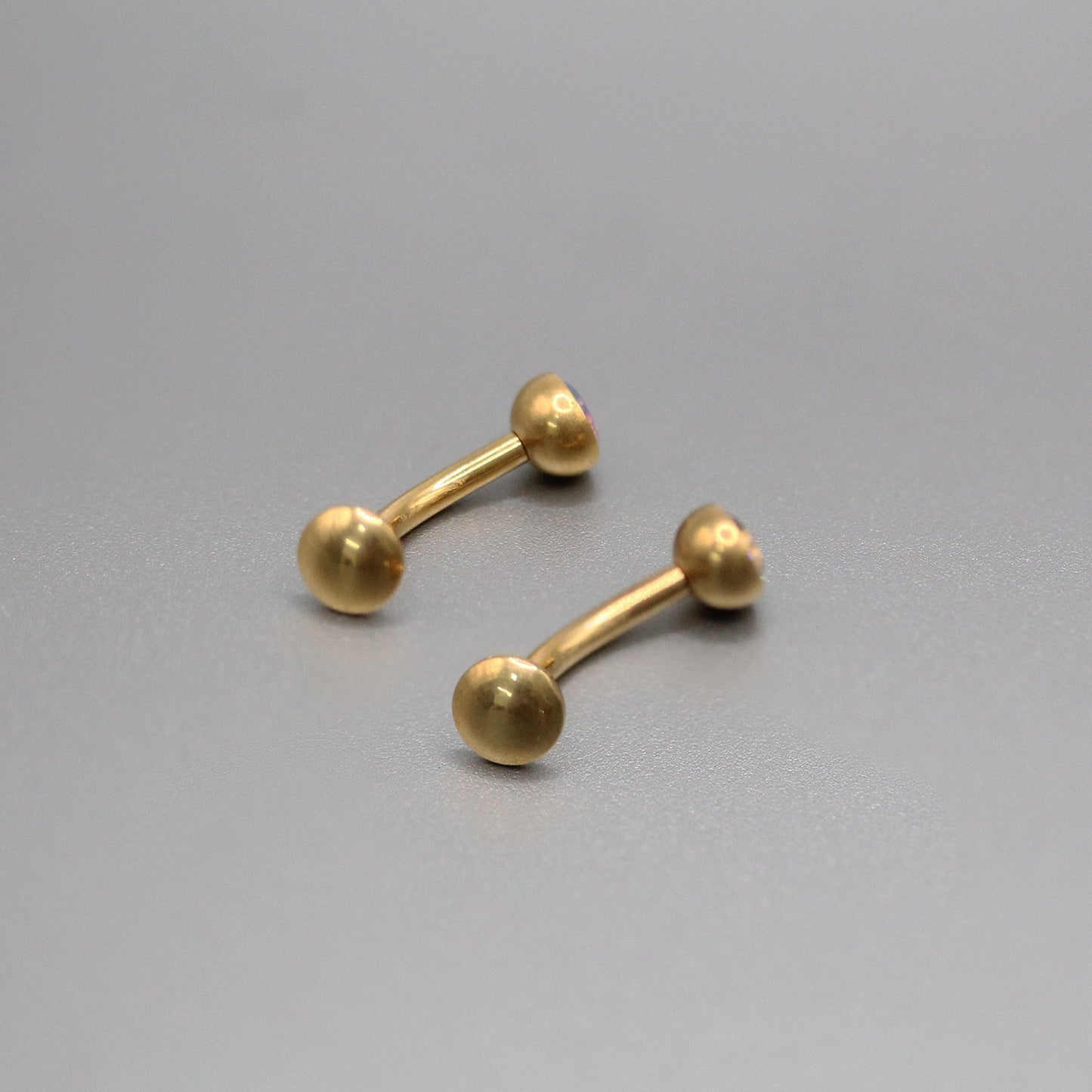 Gold PVD Titanium Jewel Floating Belly Bar