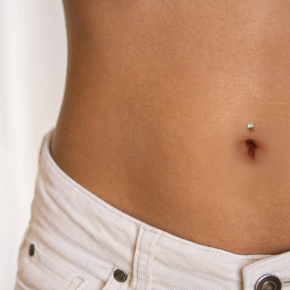 Gold PVD Titanium Jewel Floating Belly Bar