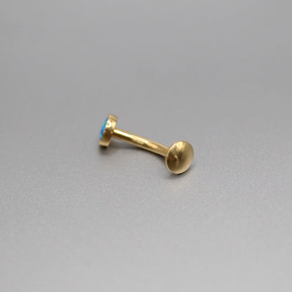 Gold PVD Titanium Opal Floating Belly Bar