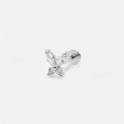 Steel Flutter Butterfly Labret - Internally Threaded