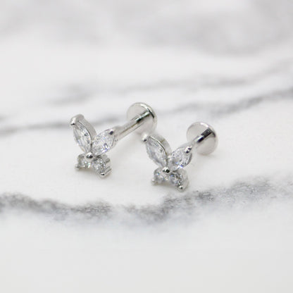 Steel Flutter Butterfly Labret - Internally Threaded