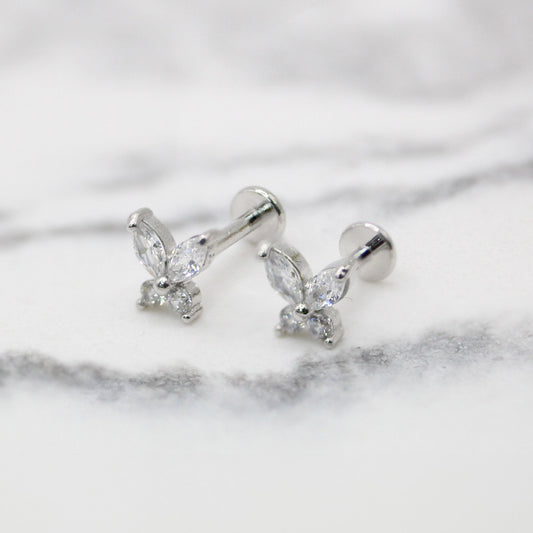 Steel Flutter Butterfly Labret - Internally Threaded