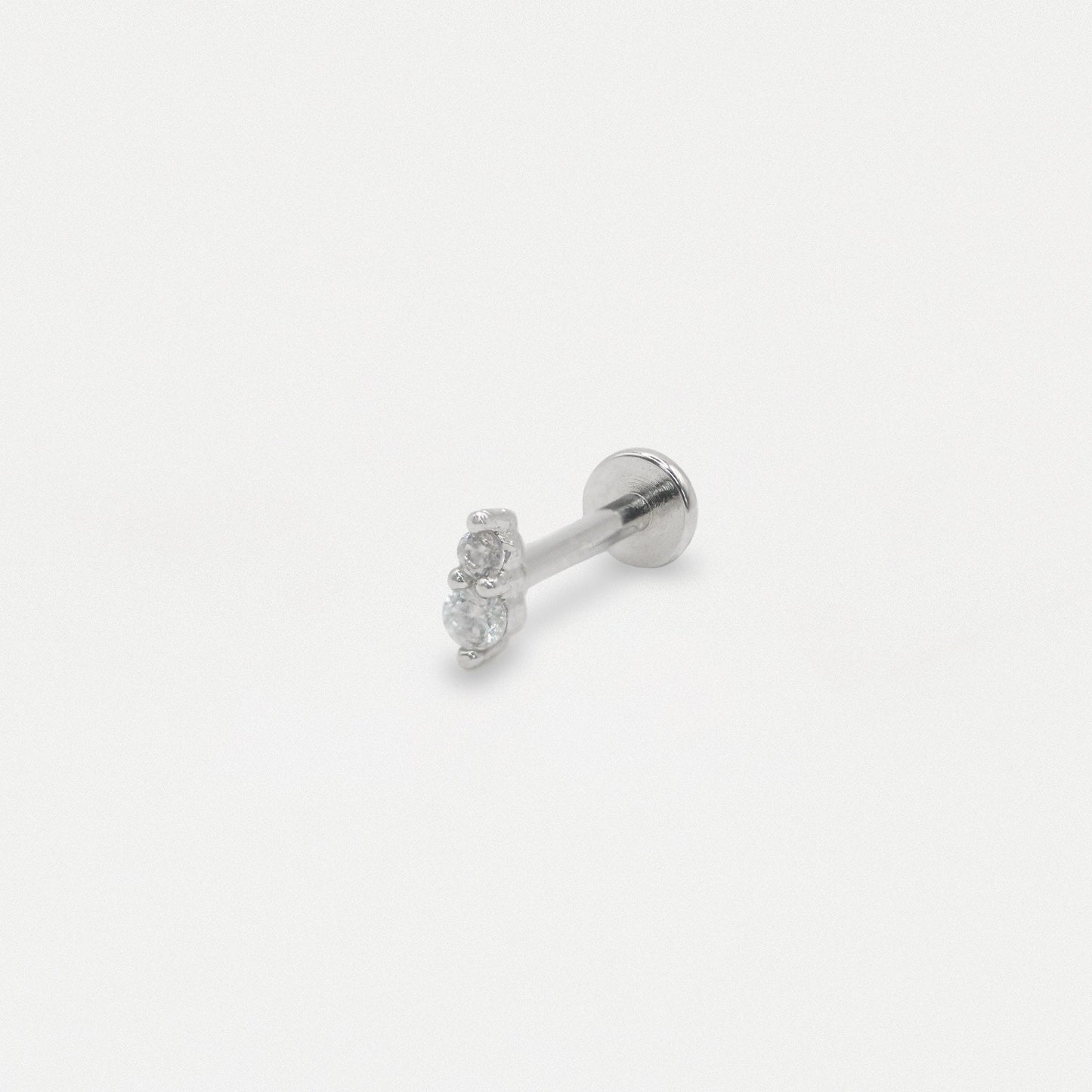 Steel Twin Gem Flat Back - Internally Threaded