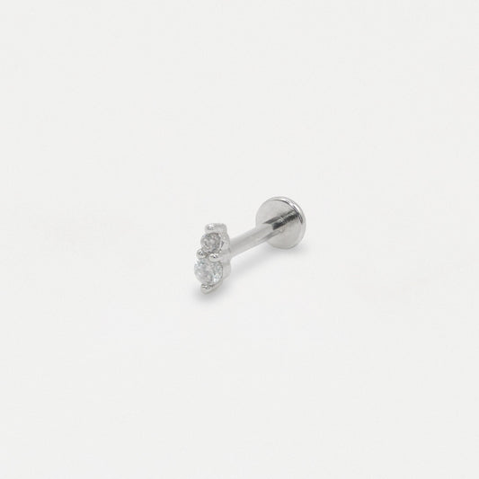 Steel Twin Gem Flat Back - Internally Threaded