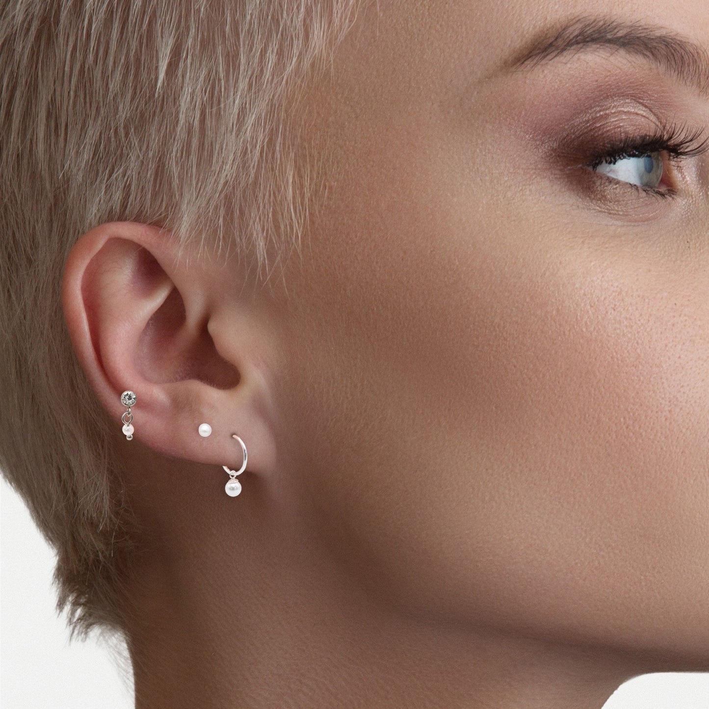 Steel Pearl Drop Labret Stud - Internally Threaded
