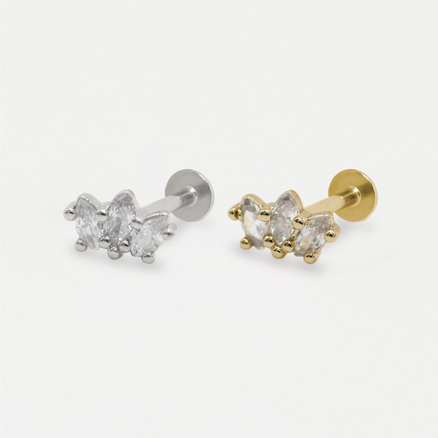 Steel Tiny Crown Labret - Internally Threaded