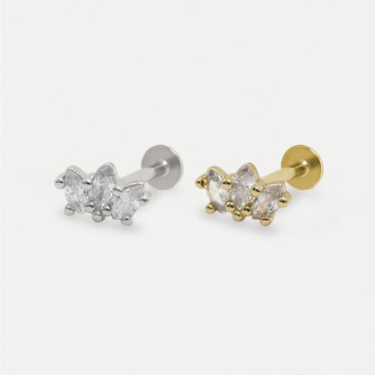 Steel Tiny Crown Labret - Internally Threaded