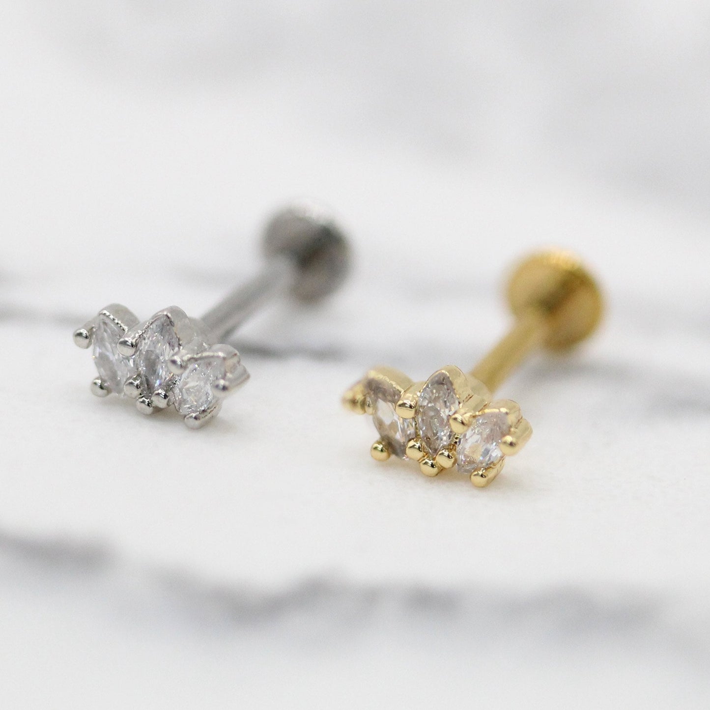 Steel Tiny Crown Labret - Internally Threaded