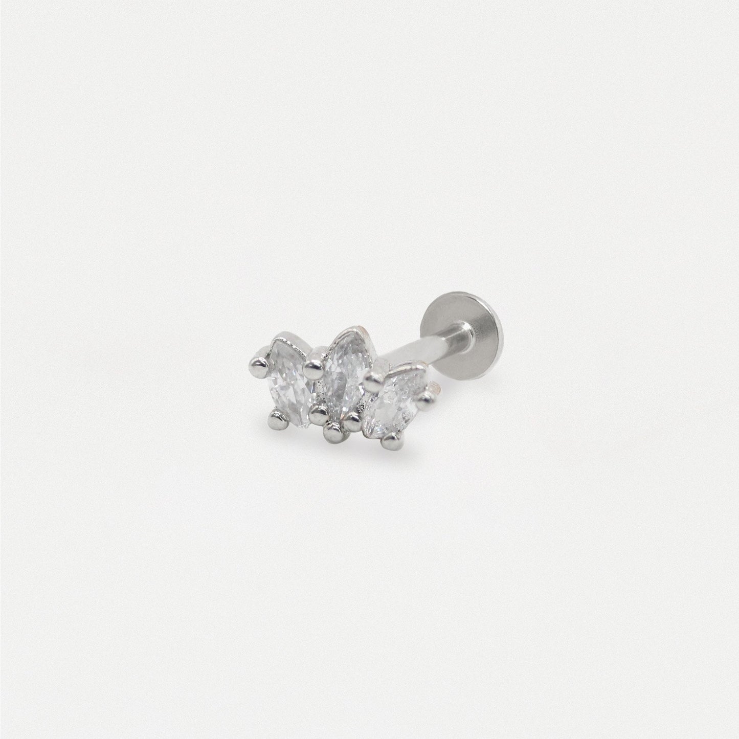 Steel Tiny Crown Labret - Internally Threaded