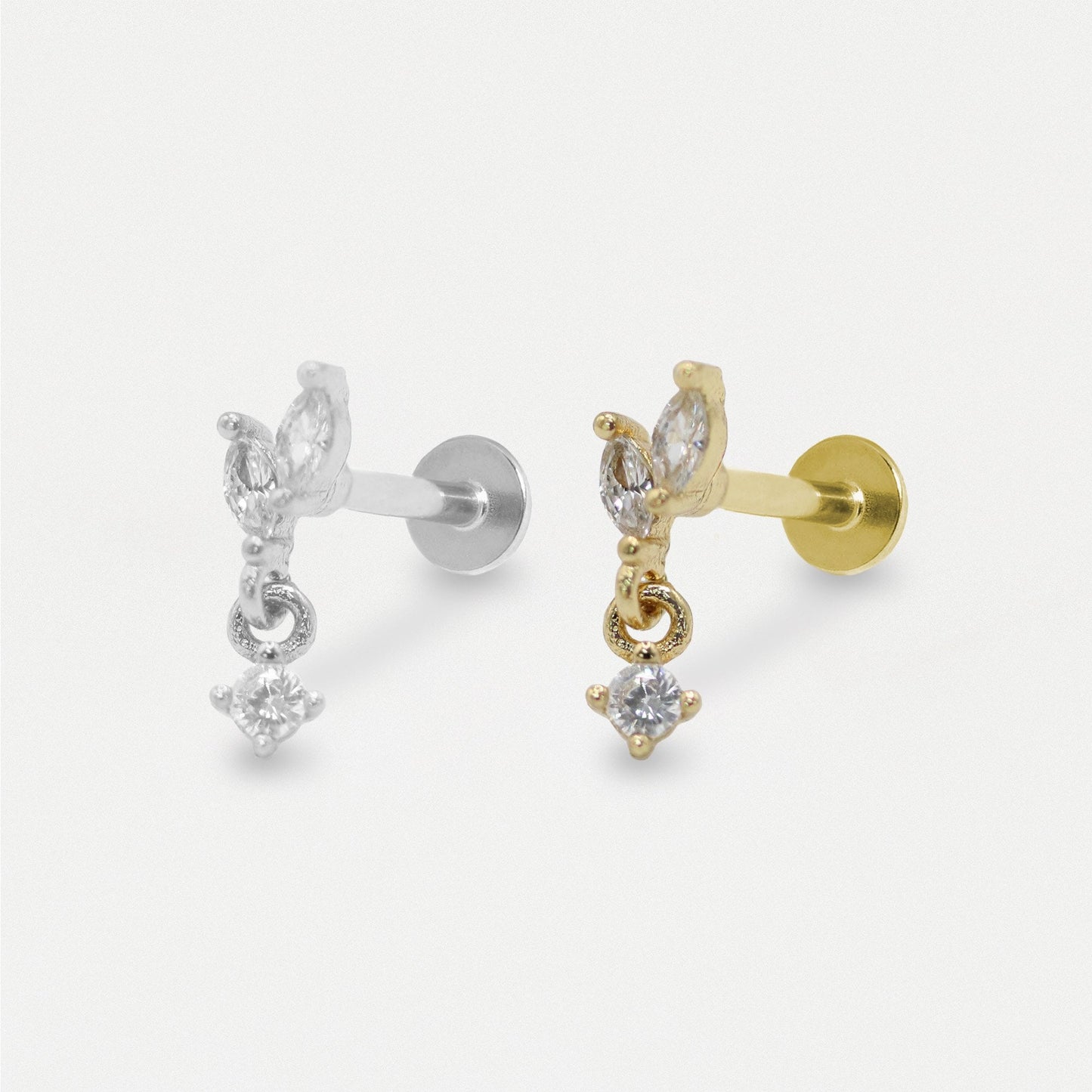 Steel Teardrops Labret - Internally Threaded