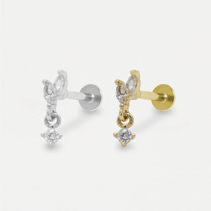 Steel Teardrops Labret - Internally Threaded