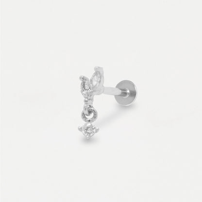 Steel Teardrops Labret - Internally Threaded