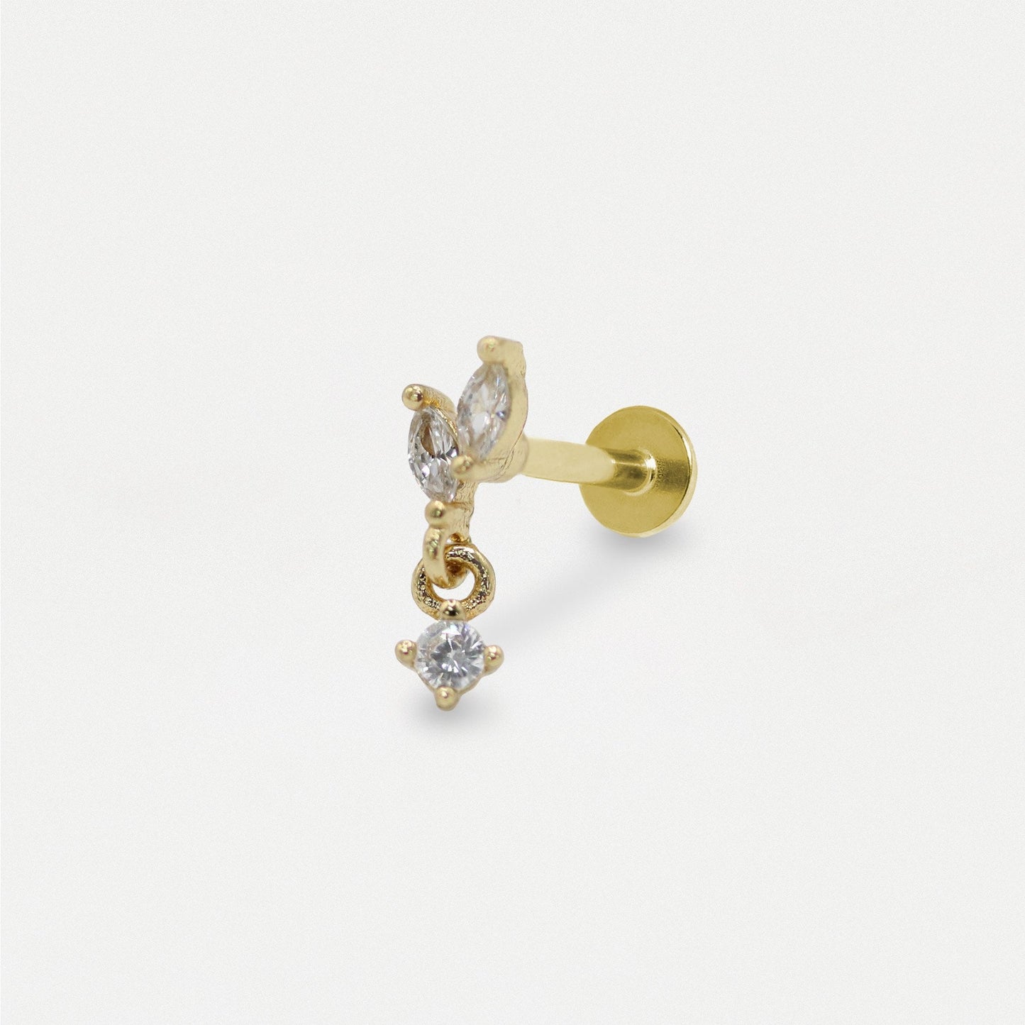 Steel Teardrops Labret - Internally Threaded