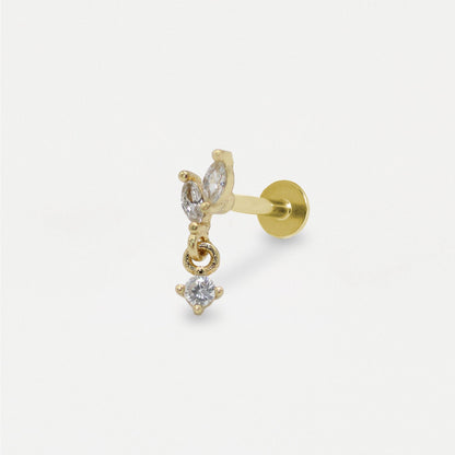 Steel Teardrops Labret - Internally Threaded
