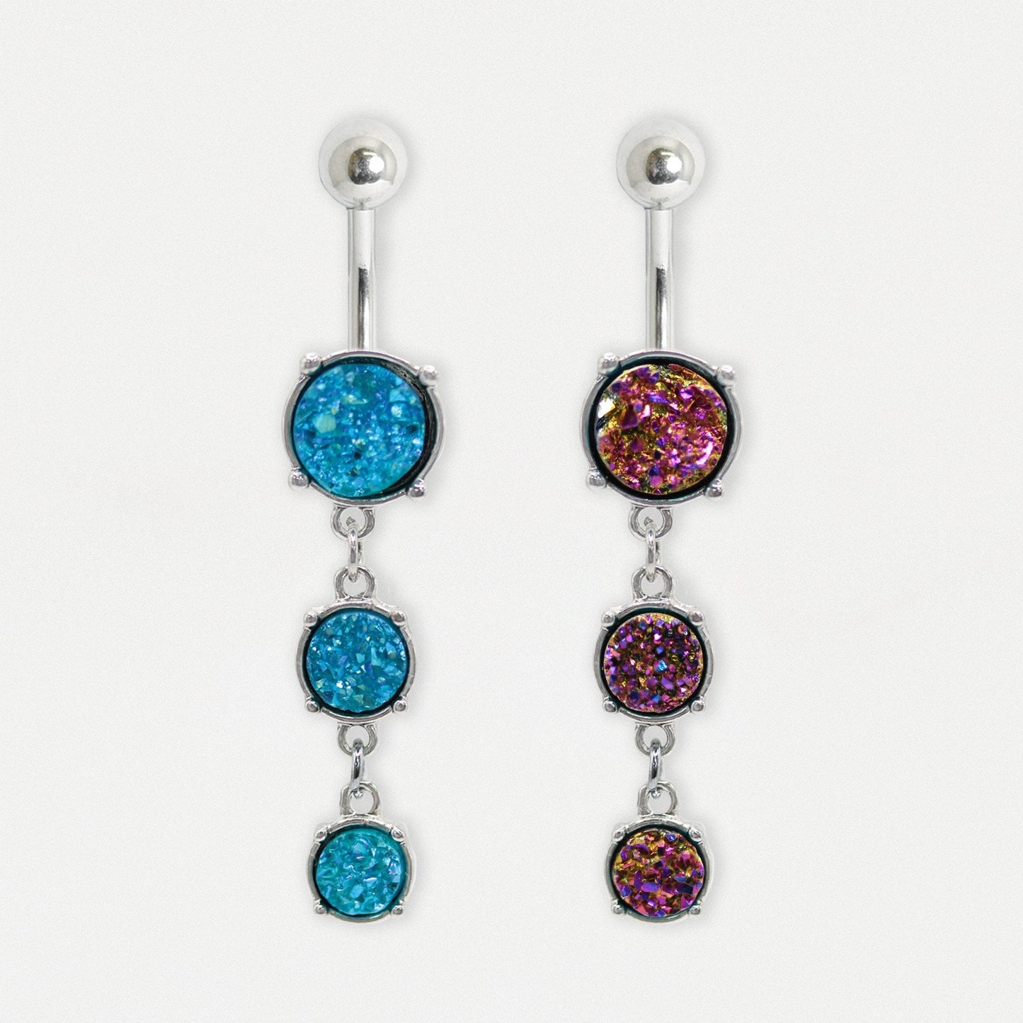 Steel Opal Drop Belly Bar