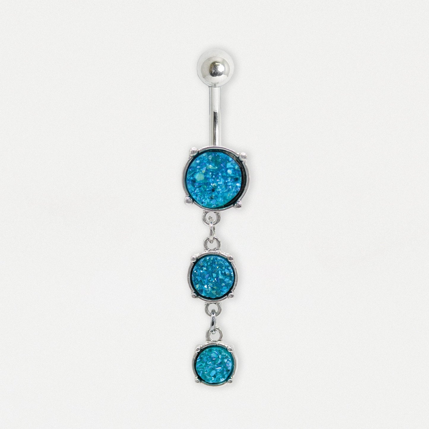 Steel Opal Drop Belly Bar