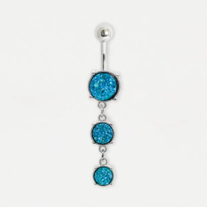 Steel Opal Drop Belly Bar