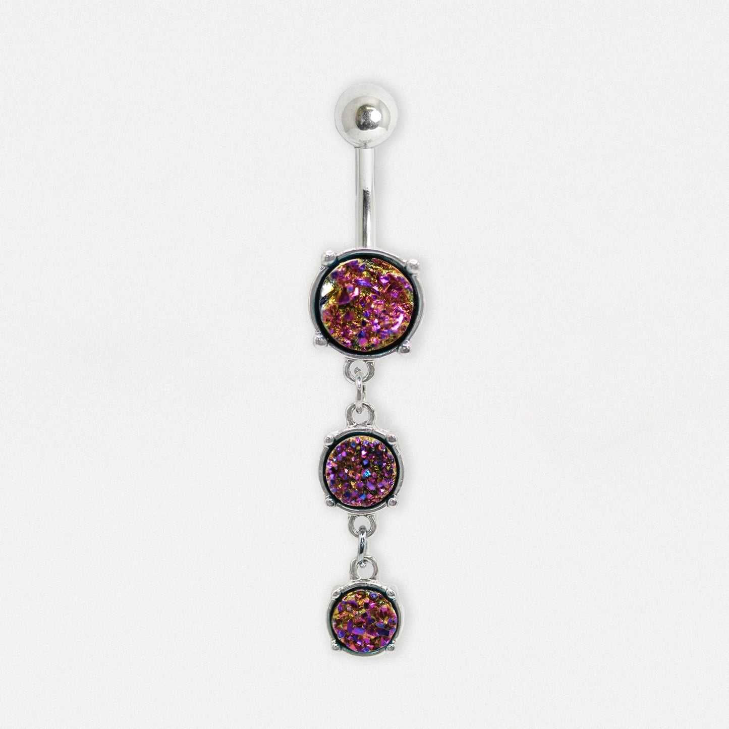 Steel Opal Drop Belly Bar