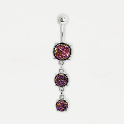 Steel Opal Drop Belly Bar
