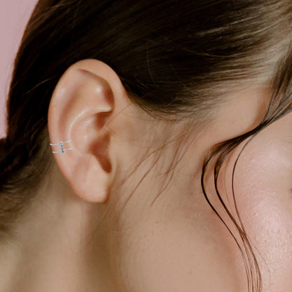 Sterling Silver Crystal Ear Cuff
