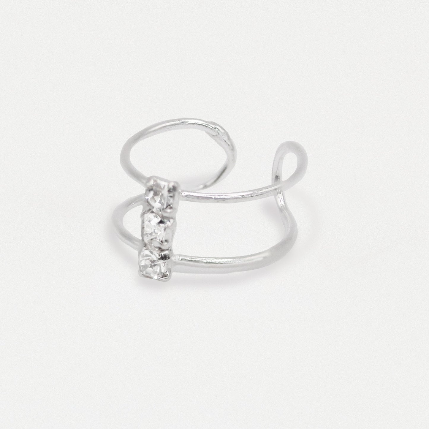 Sterling Silver Crystal Ear Cuff