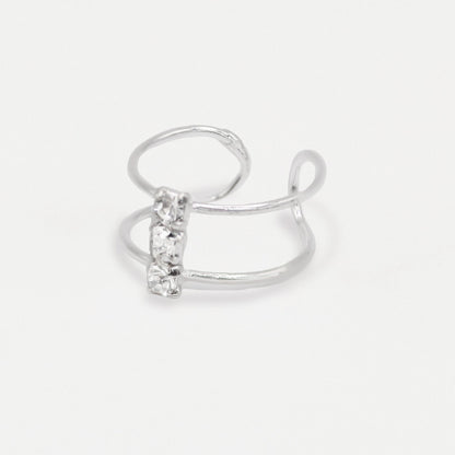 Sterling Silver Crystal Ear Cuff